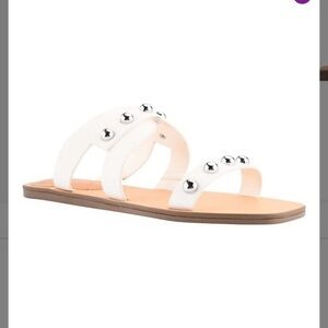 NIB-Mark Fisher White Studded Sandals